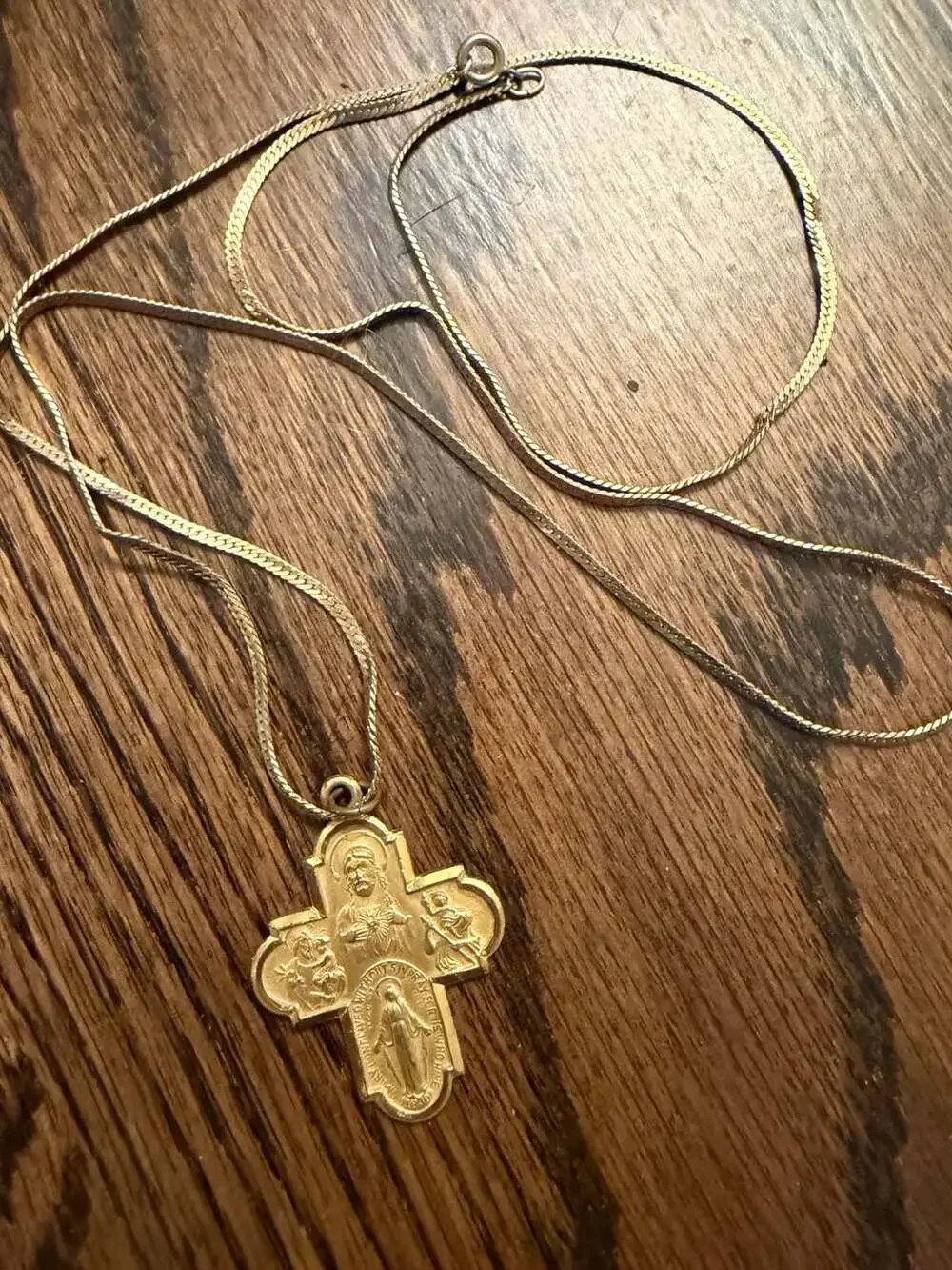 Sterling Silver 4-Way Cross Medal Necklace